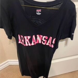 Soffe Black Tee with Pink Arkansas Print